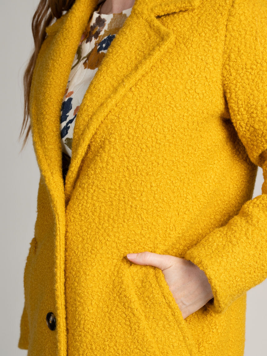 Single-Breasted Boucl&eacute; Coat