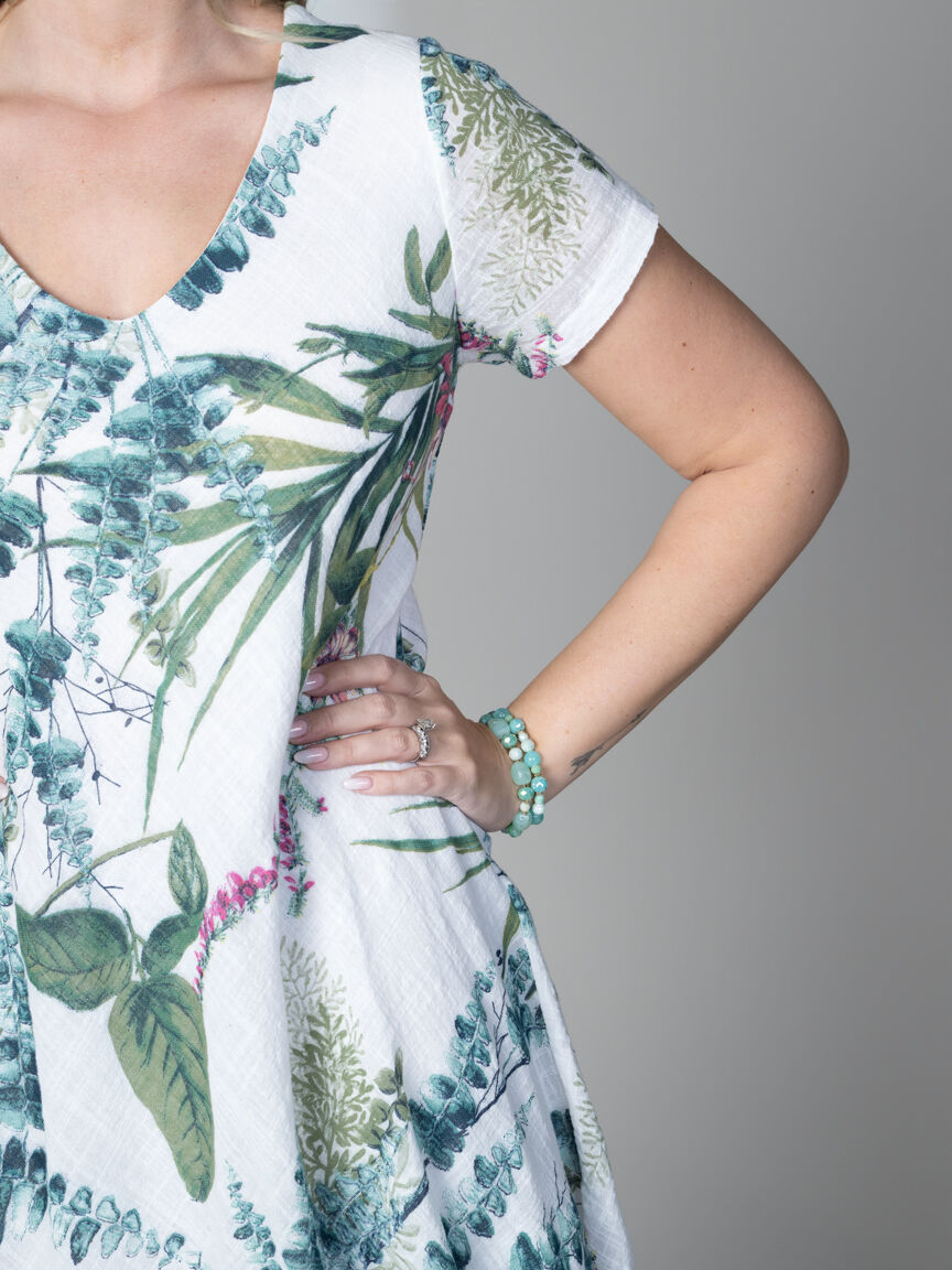 Tiered Short Sleeve Midi Dress