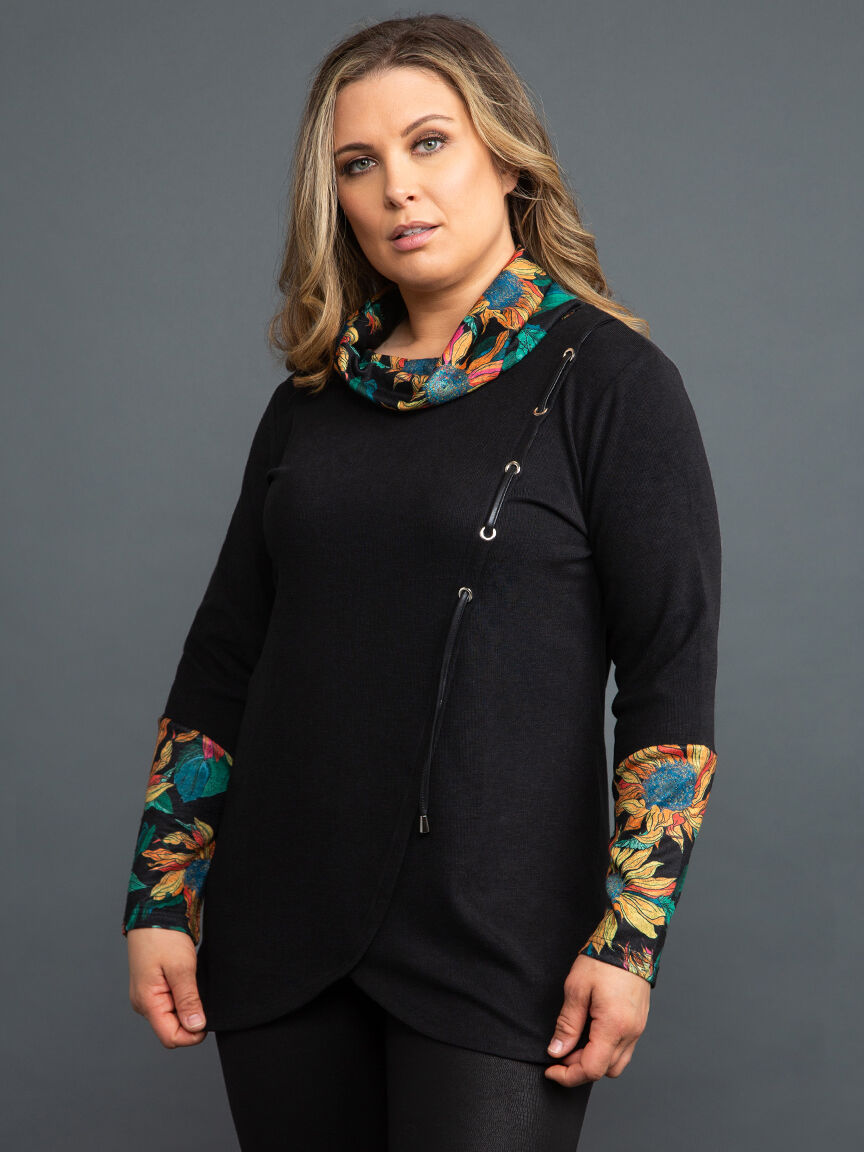 Mock Neck Tunic w/  Drawstring Image 2