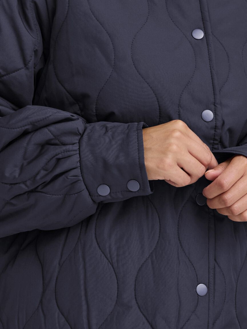 Quilted Snap Button Coat
