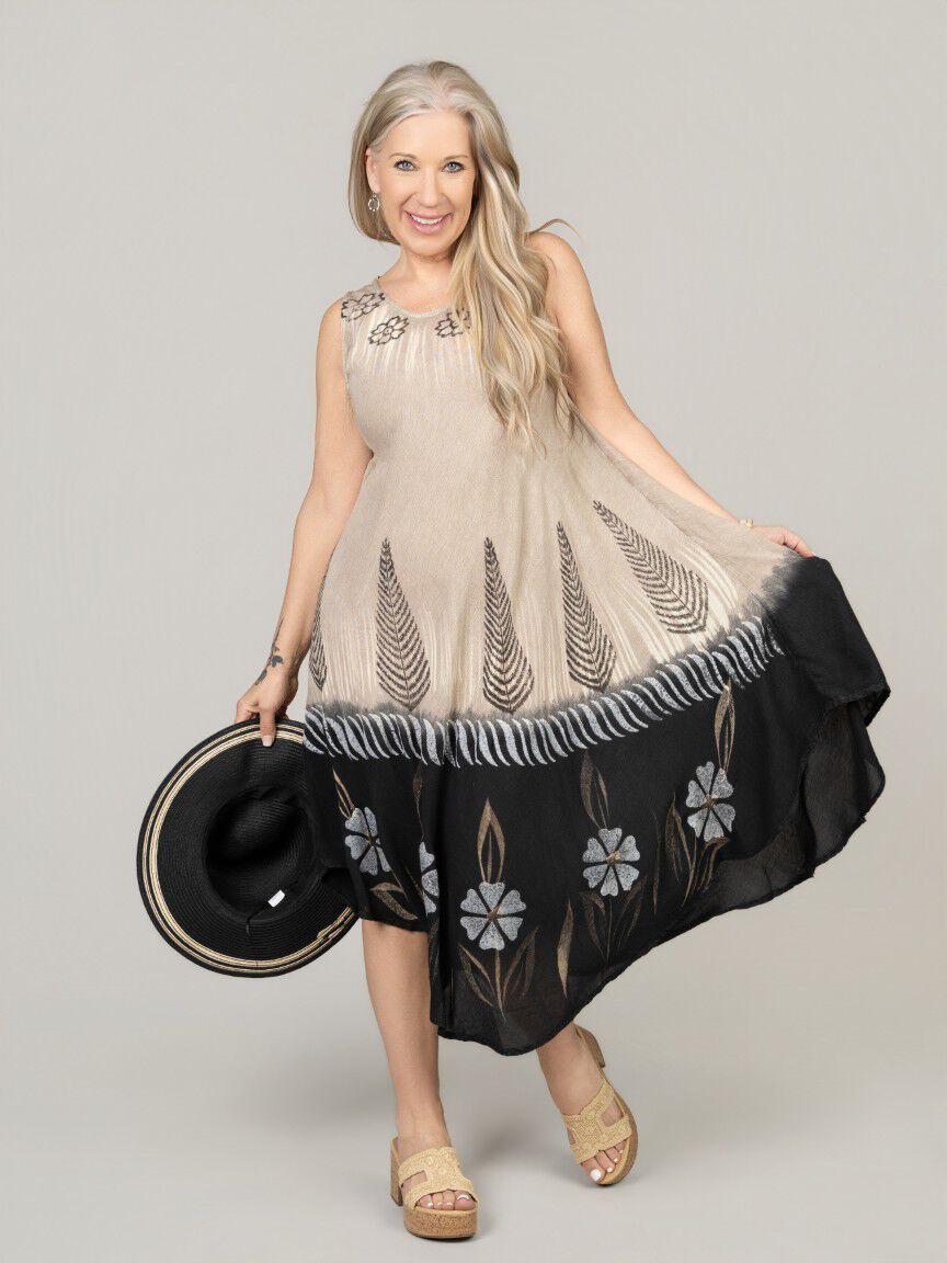 Sleeveless Tie Dye Midi Dress
