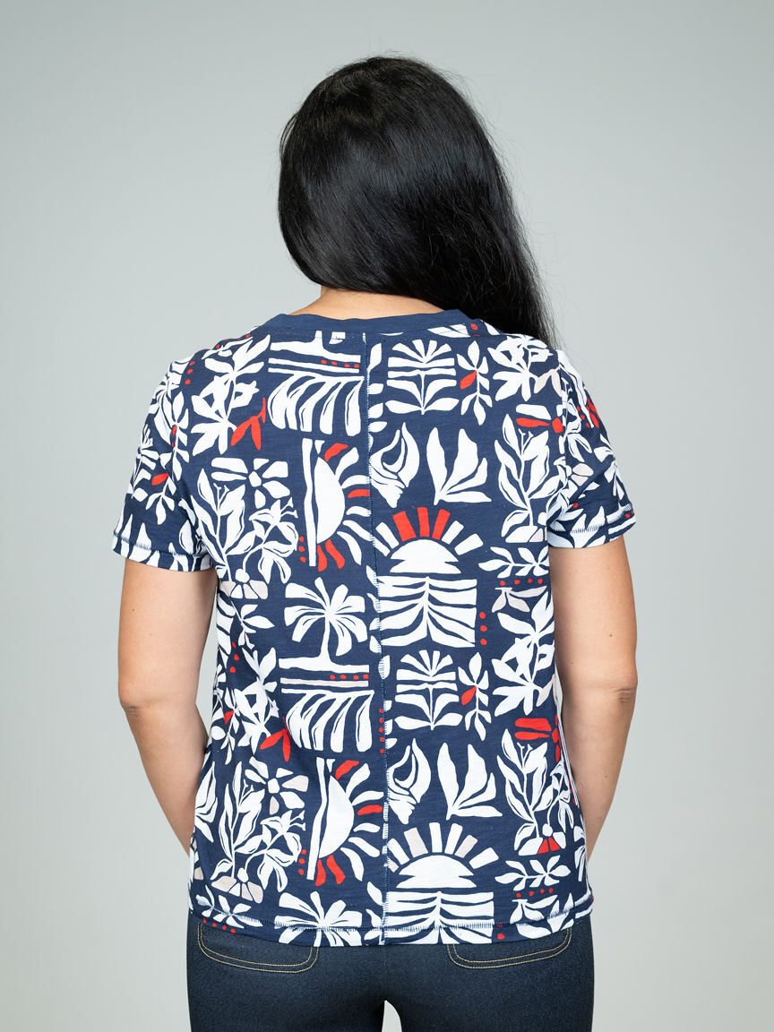 Short Sleeve All Over Print Crewneck Top Image 3