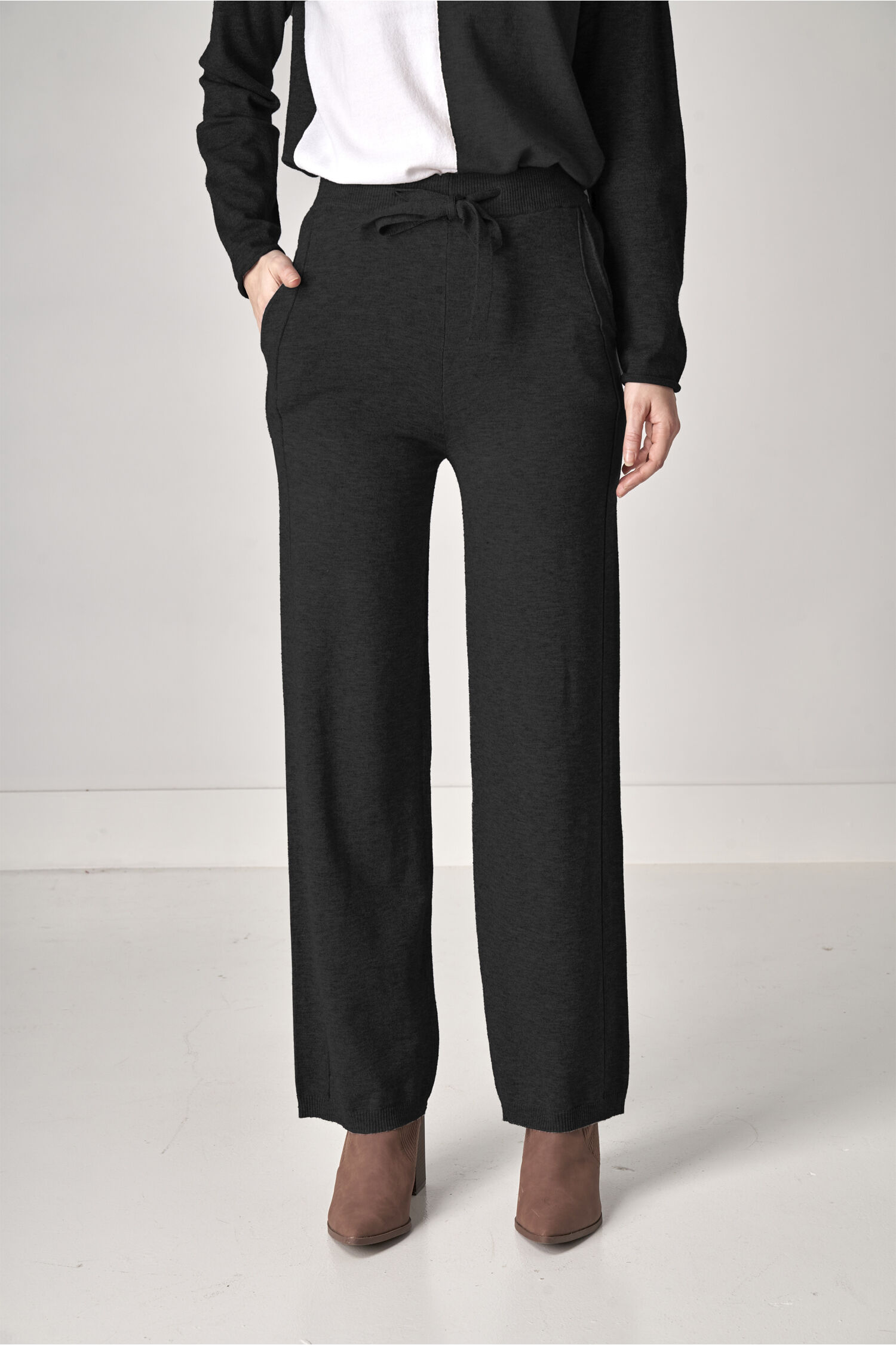 Knit Wide-Leg Pants  Image 1
