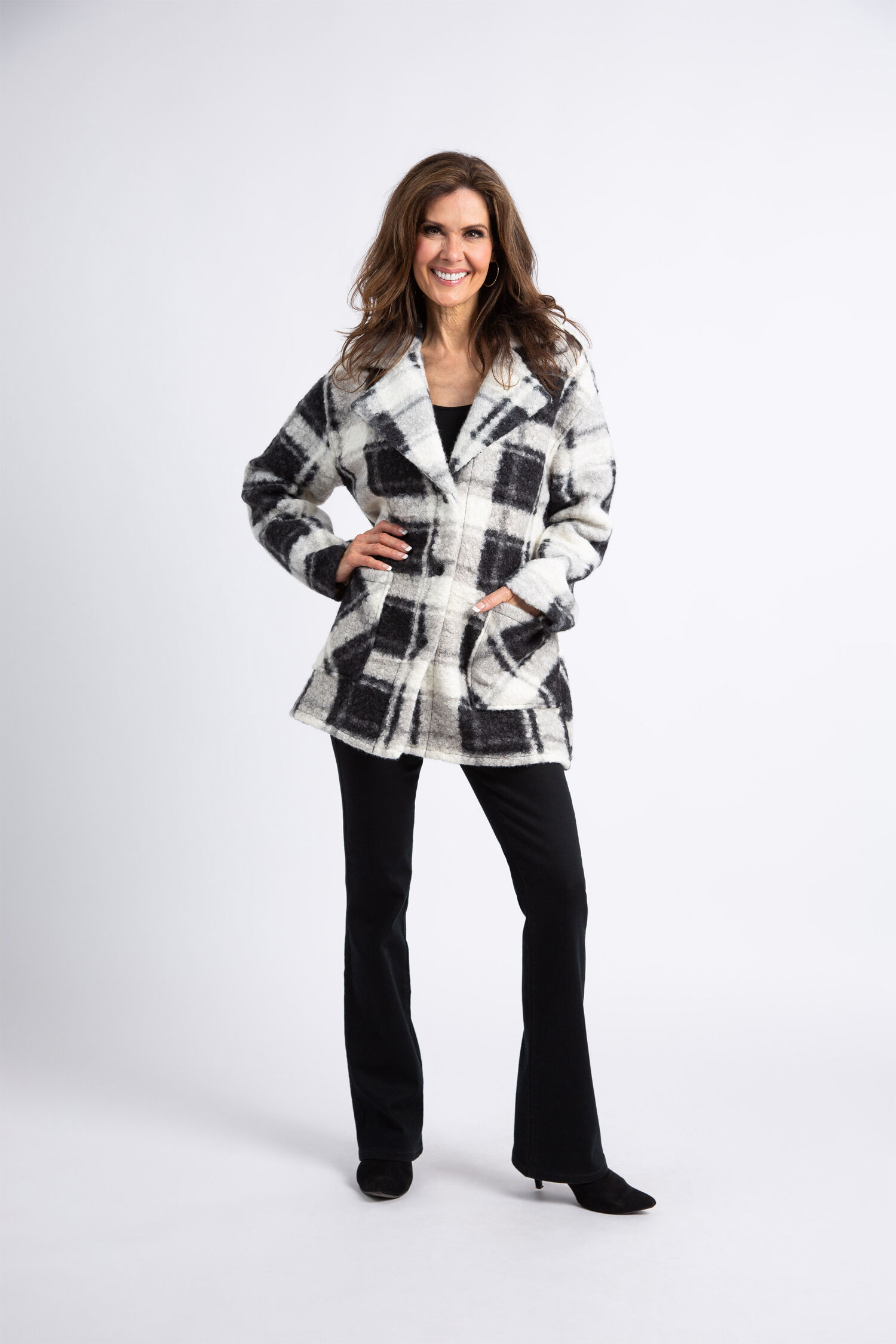 Notched Collar Boucle Shacket  Image 1