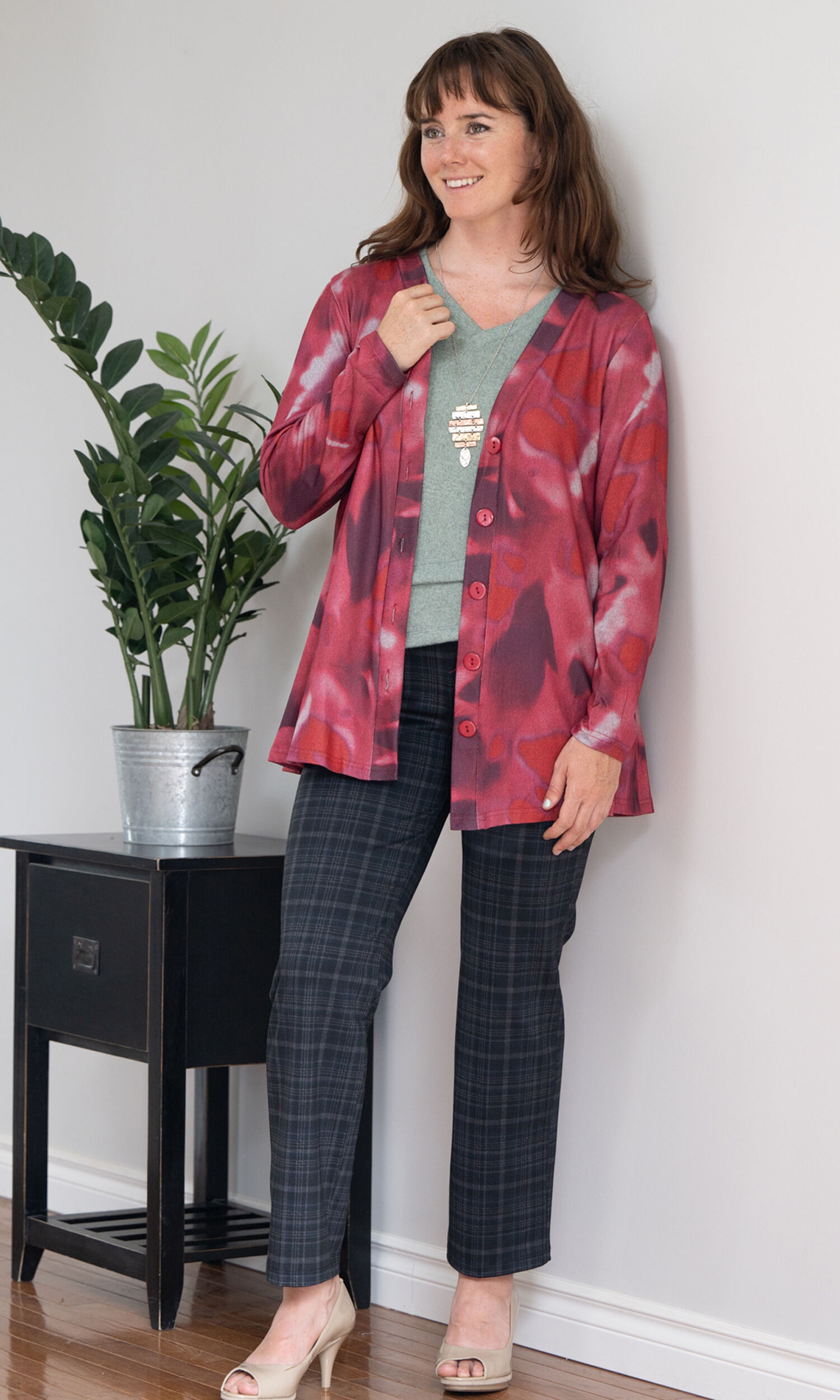 Burgundy Cardigan Image 2