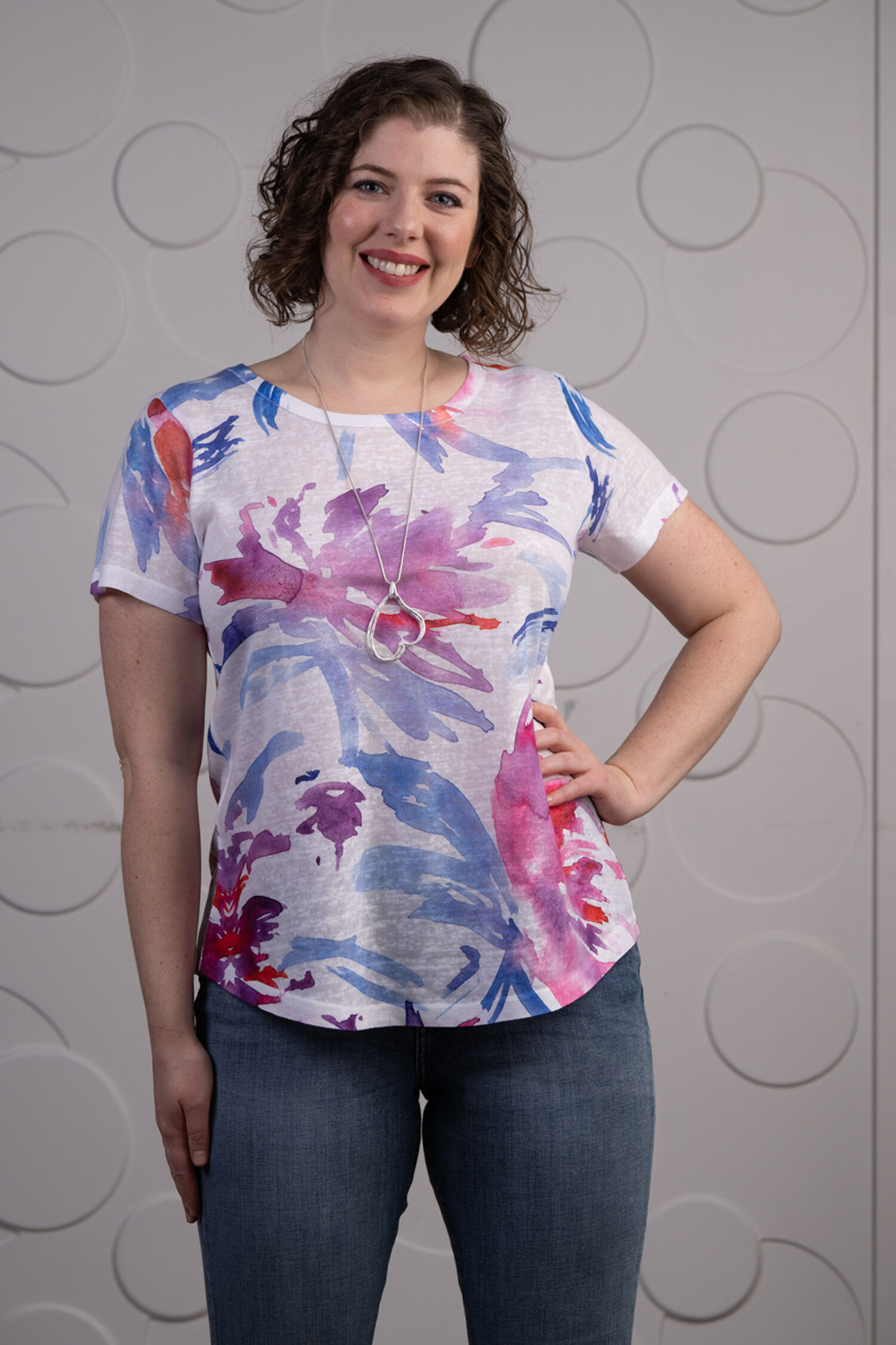 Short Sleeve Abstract Burnout Top Image 2