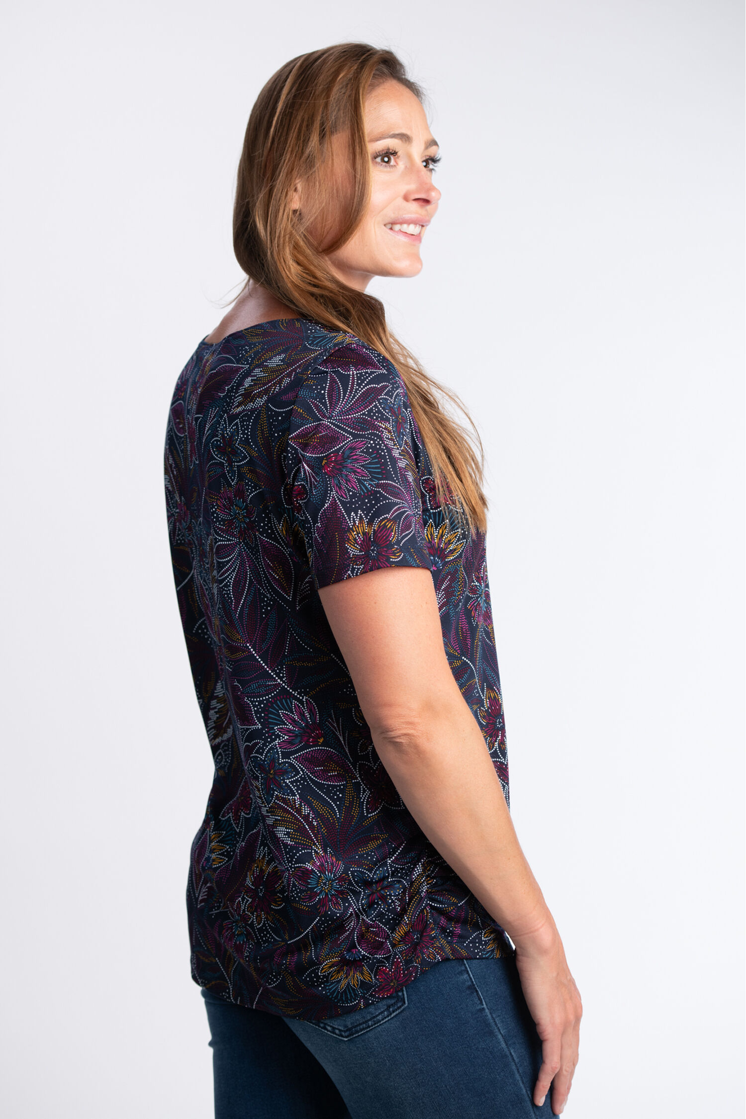 Short Sleeve Drape Neck Top  Image 2