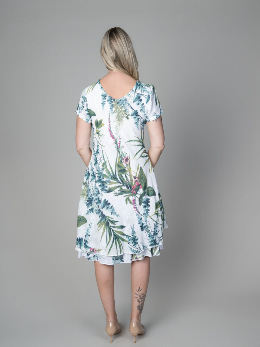 Tiered Short Sleeve Midi Dress