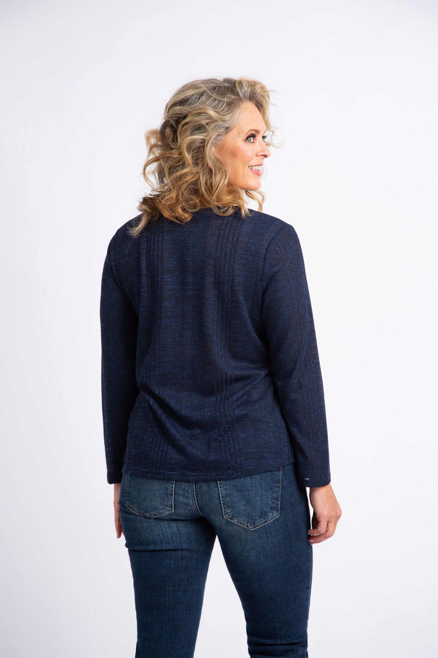 Long Sleeve Faux Wrap Top Image 3