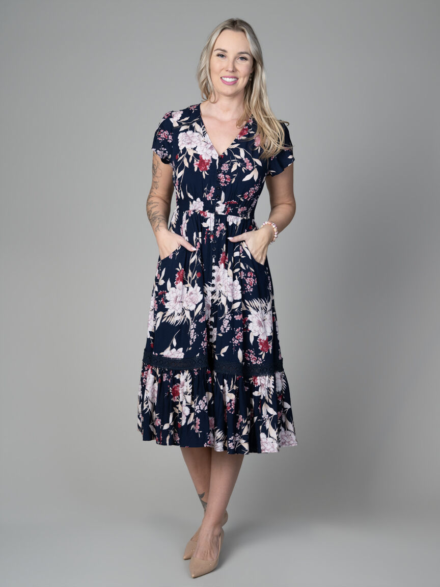 Short Sleeve Midi Dress