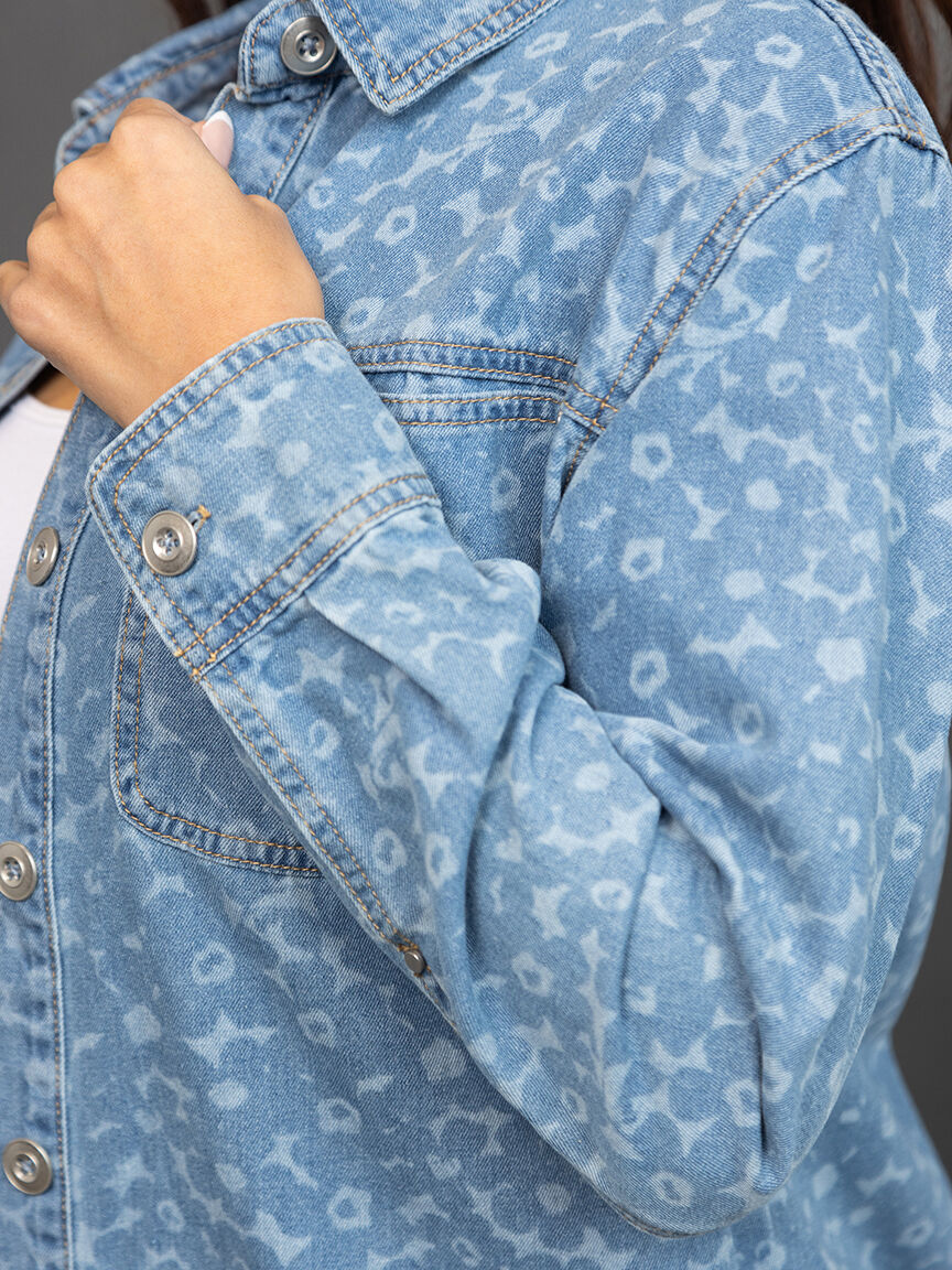 Long Sleeve Denim Blouse  Image 5