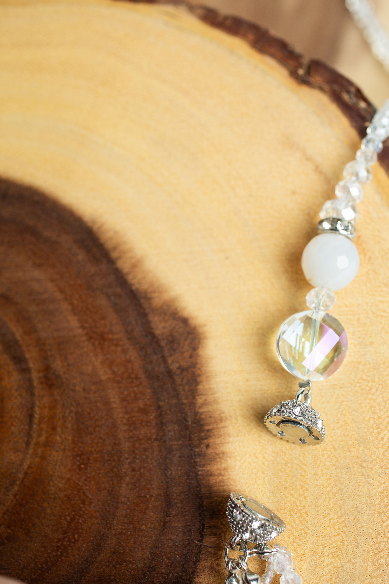 Long Beaded Necklace w/ Double Magnet Closure Image 3