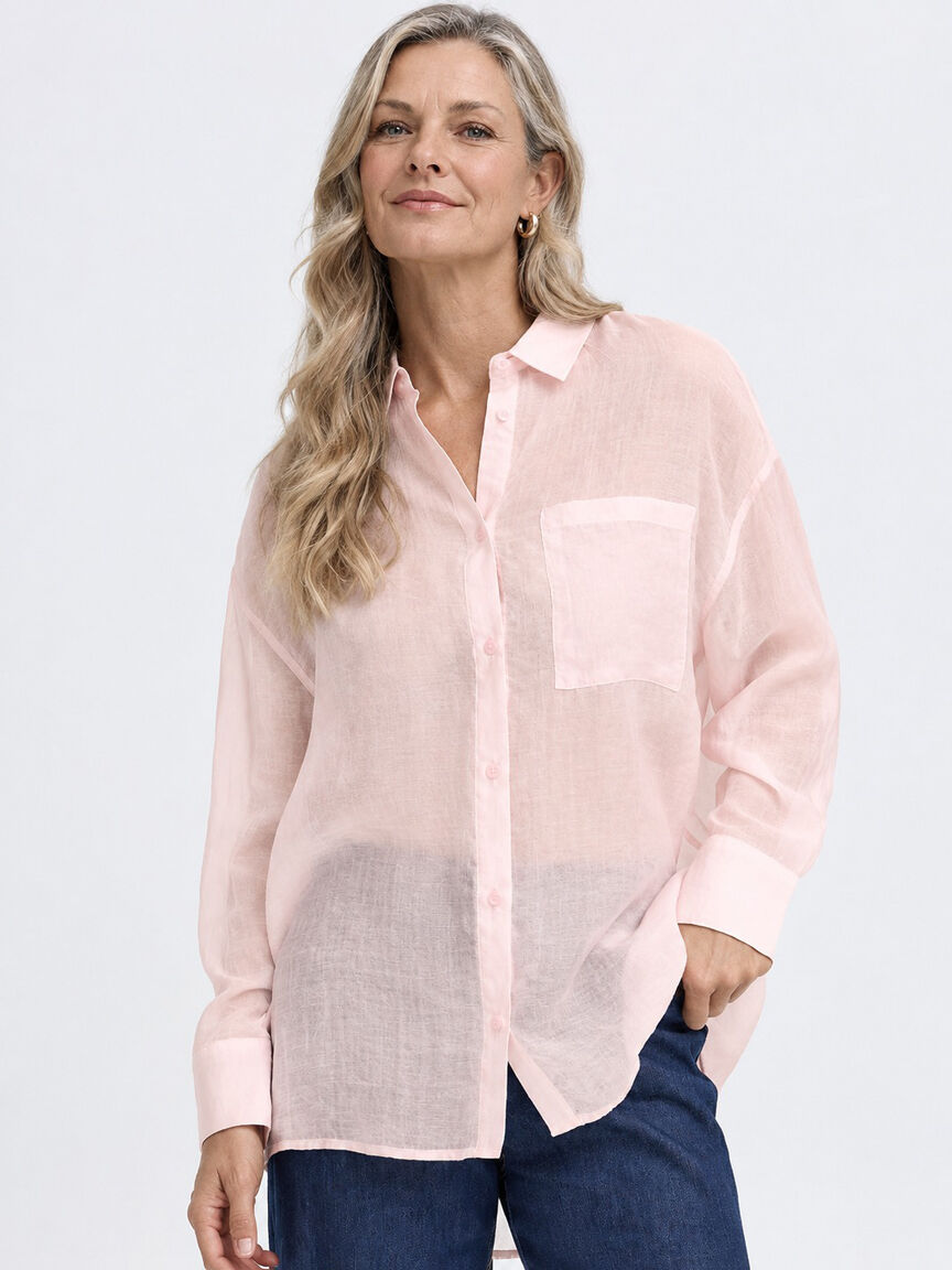 Long Sleeve Sheer Blouse