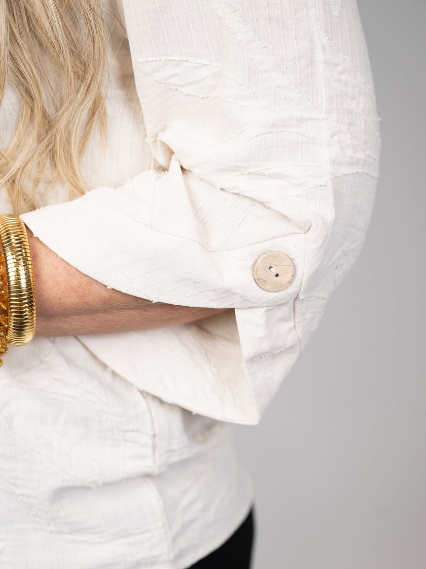 3/4 Sleeve Textured Top