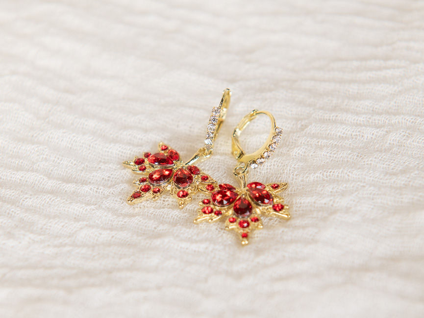 Maple Leaf Rhinestone Earrings