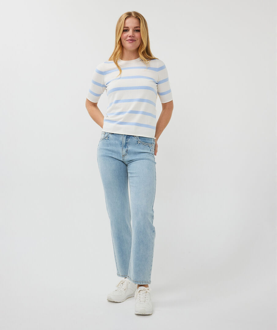Short Sleeve Striped Sweater  Image 3