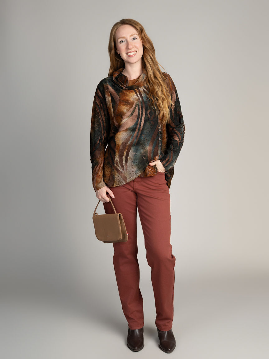 Long Sleeve Cowl Neck Top Image 6
