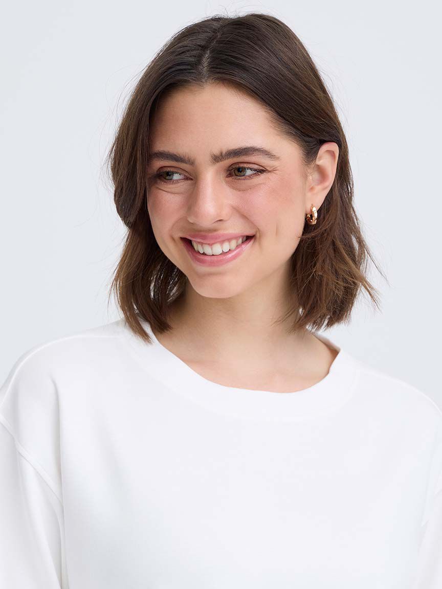 Elbow Sleeve Crewneck Sweatshirt