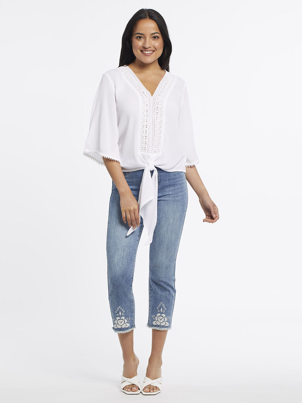 Eyelet Crochet Blouse Image 1