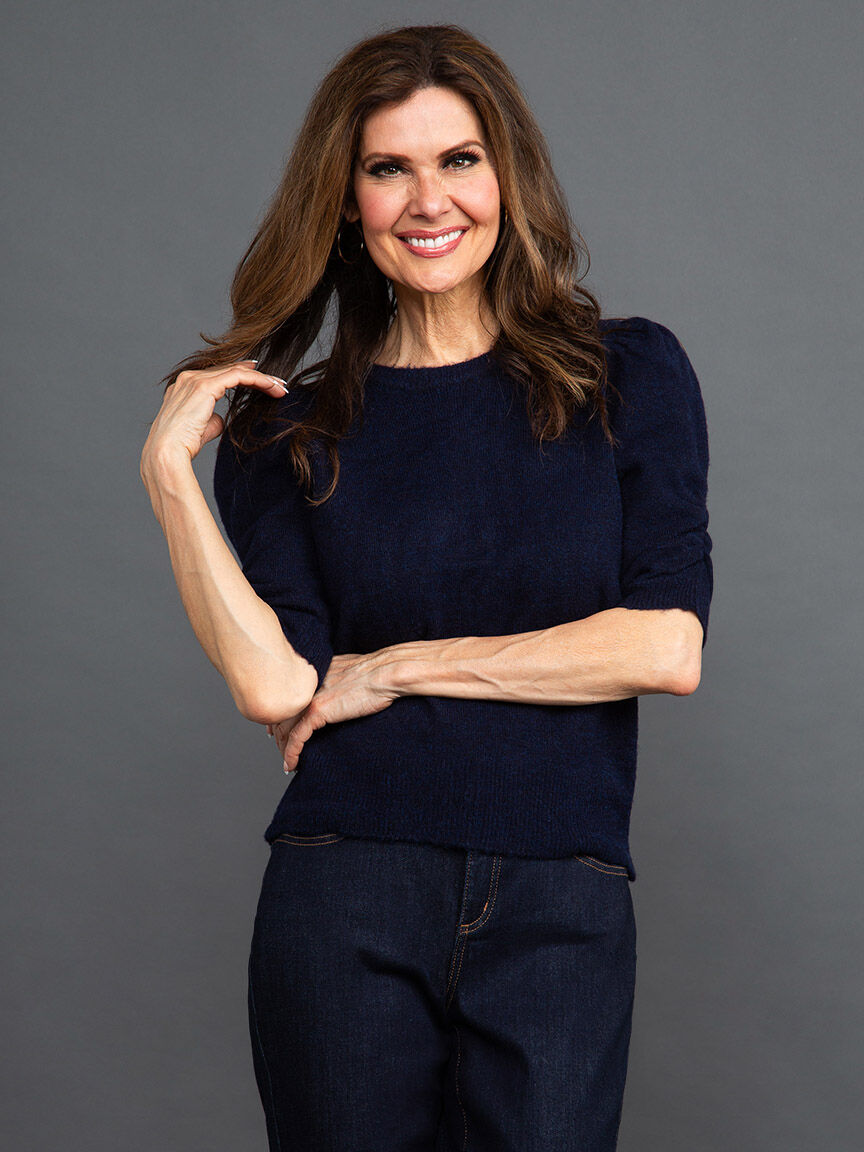 Elbow Sleeve Crewneck Sweater 