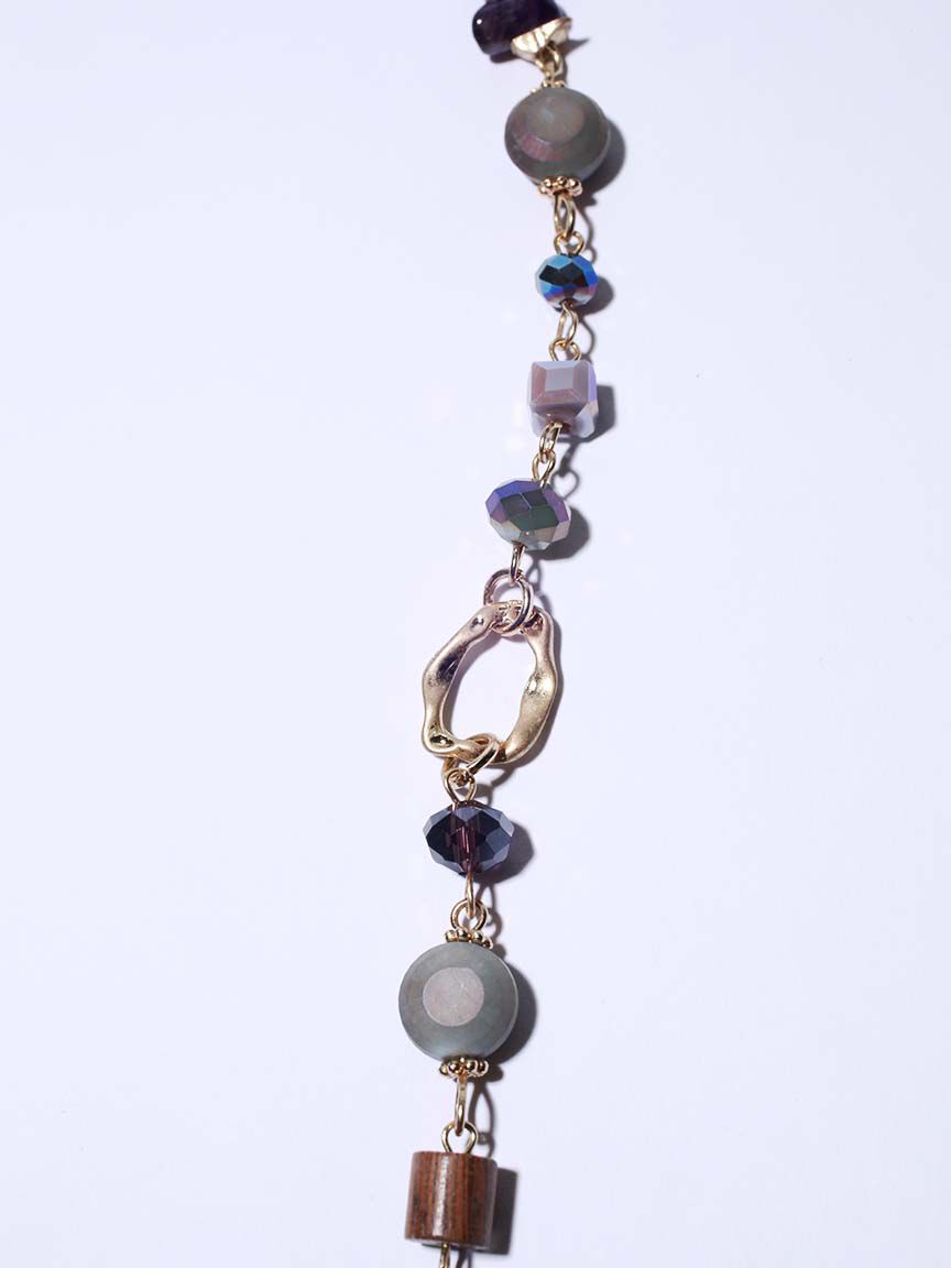 Necklace and Earring Set Long Small Beads and Stones  Image 4