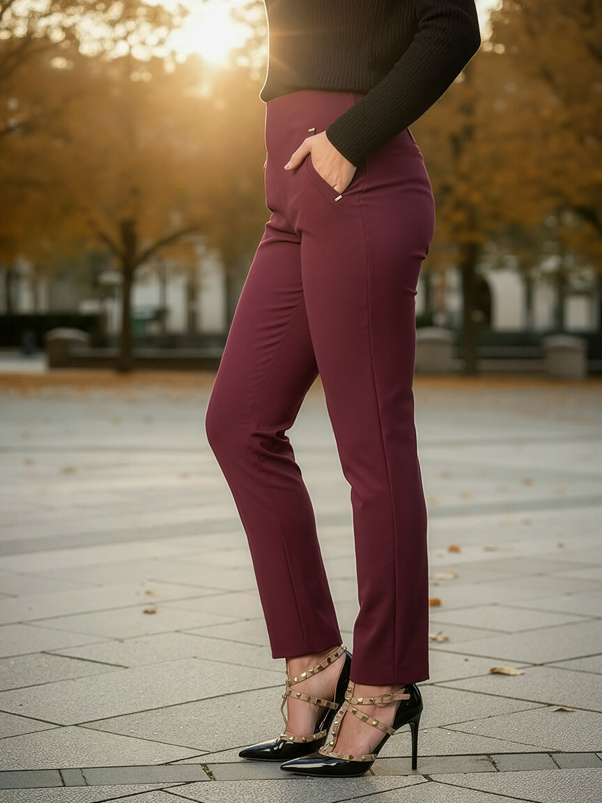 Pull-On Slim Leg Trousers