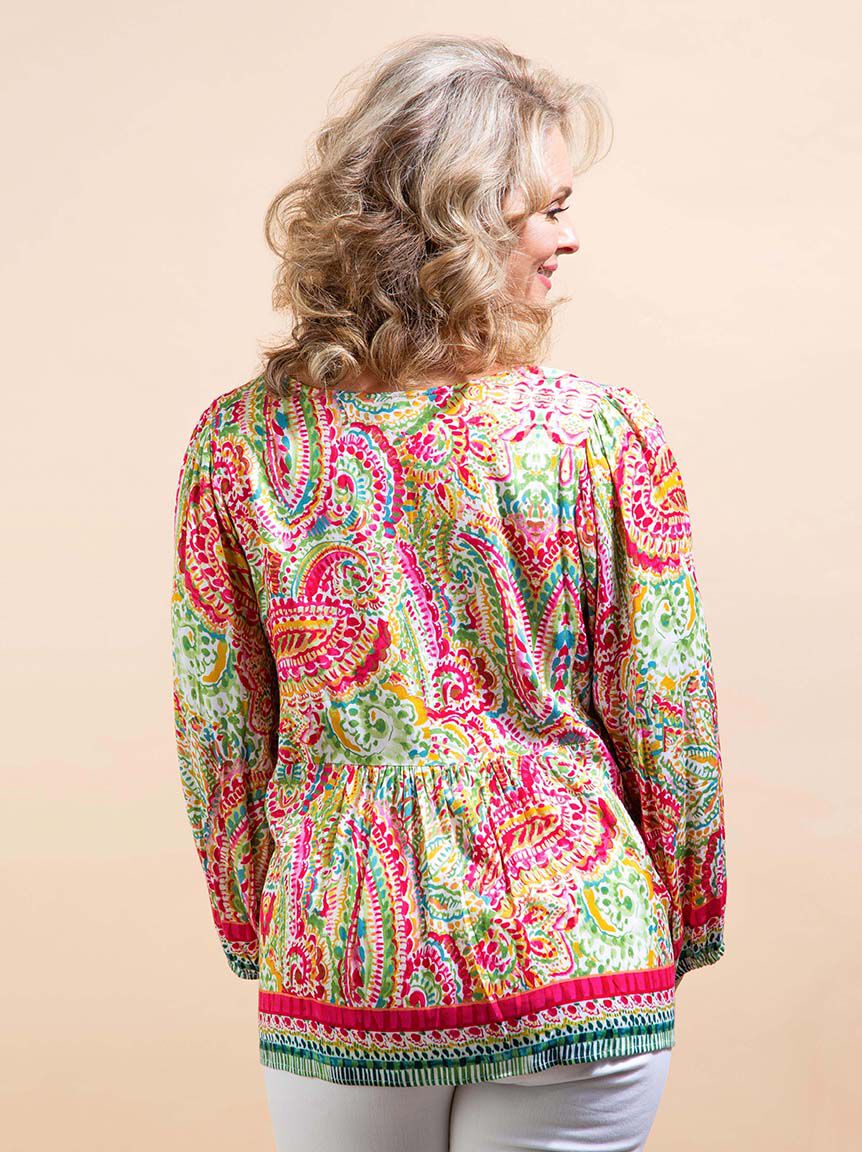 &frac34; Sleeve Challis Blouse Image 4