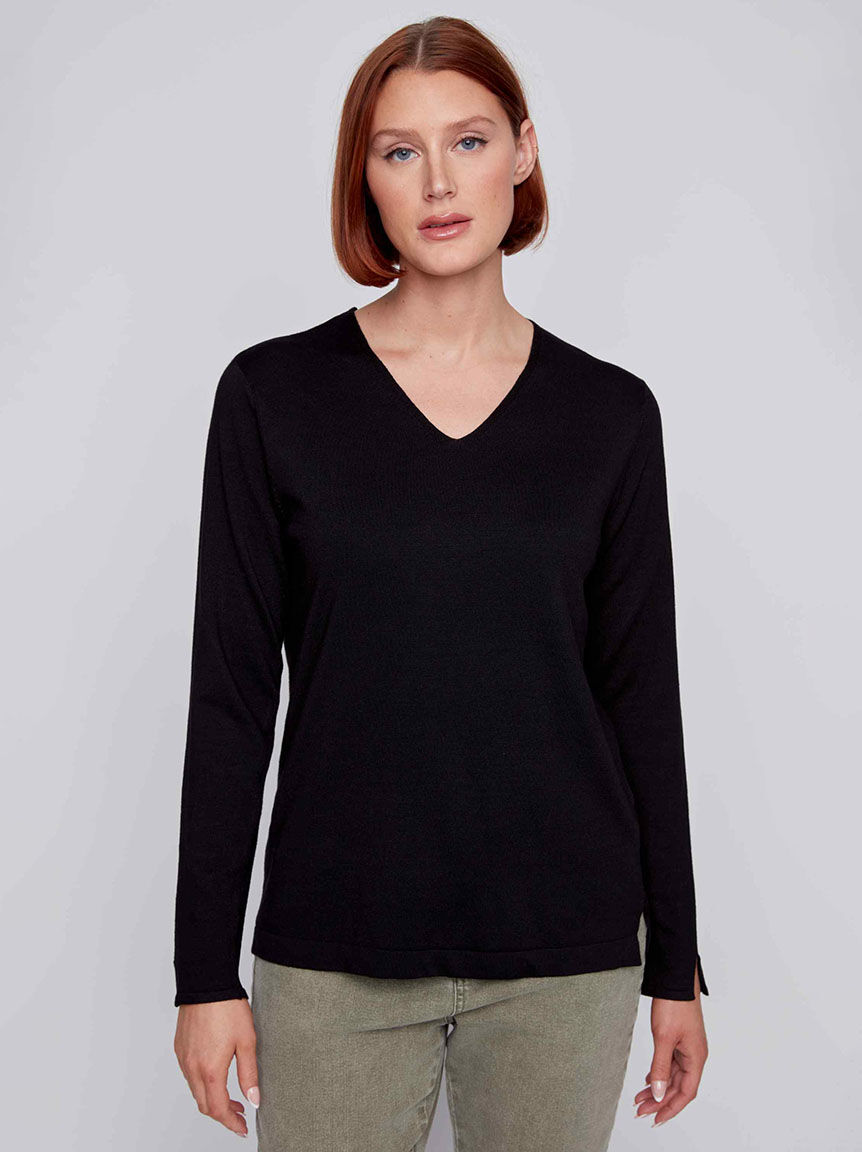 Long Sleeve V-Neck Sweater Image 1
