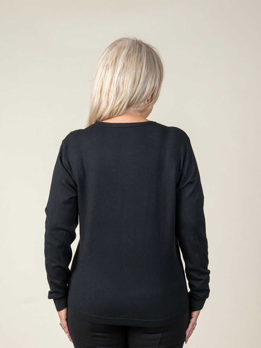 Long Sleeve Crew Neck With Cat Hotfix  Image 4