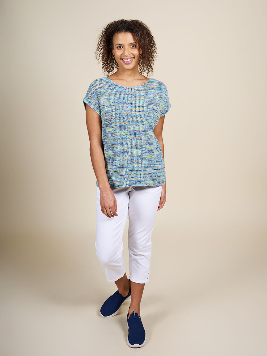 Space Dyed Cap Sleeve Sweater   Image 4