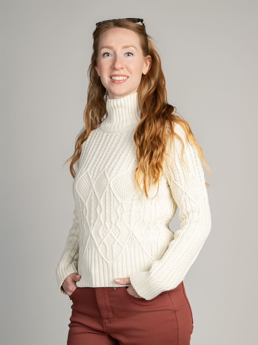 Cable Knit Mock Neck Sweater