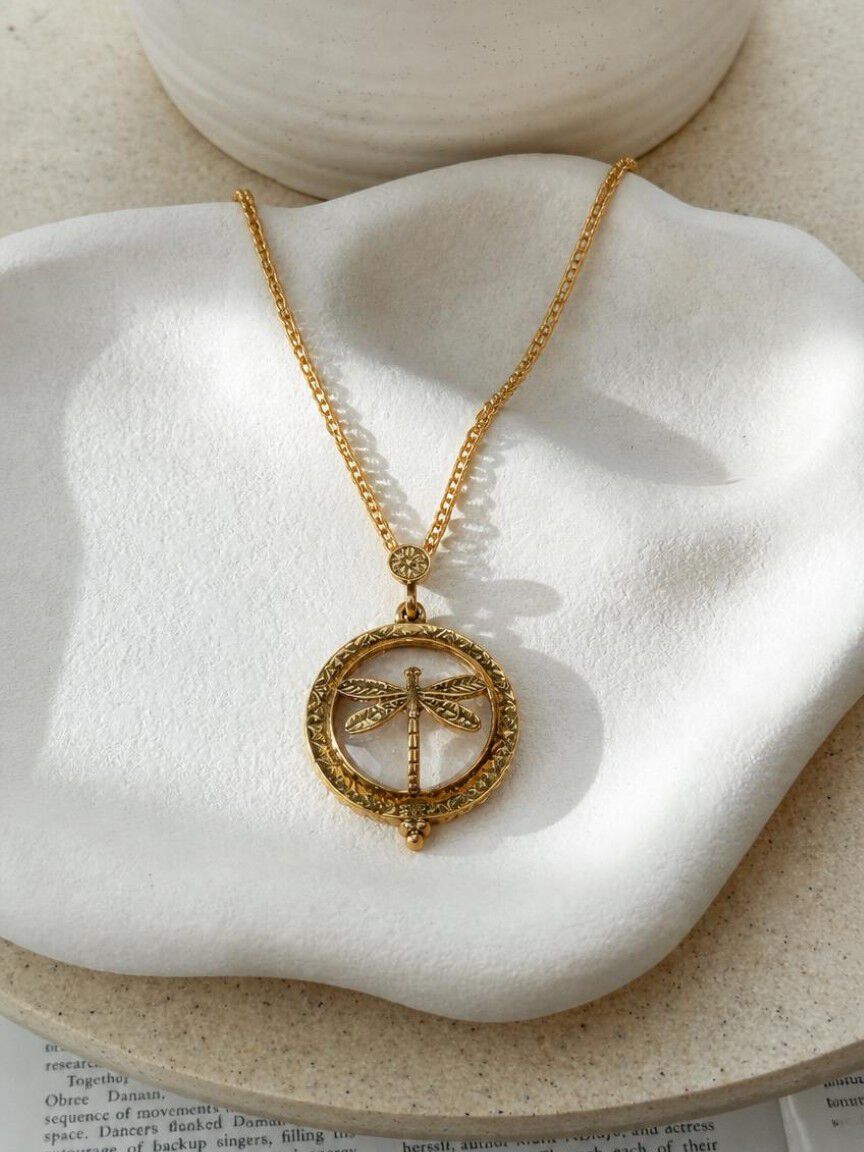 Dragonfly Magnifying Glass Necklace