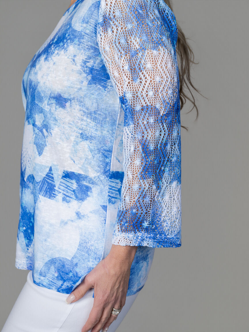 3/4 Crochet Sleeve Top