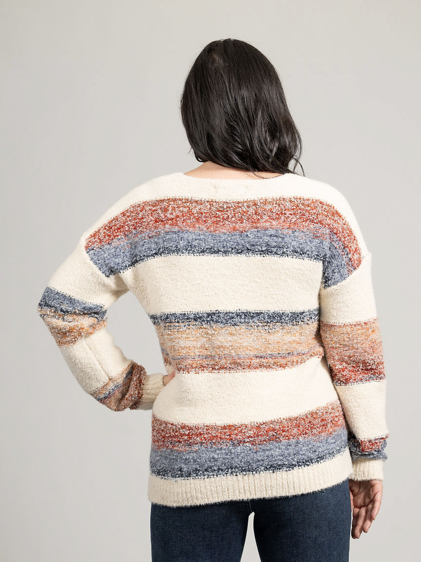 Boucle Yarn V-Neck Sweater