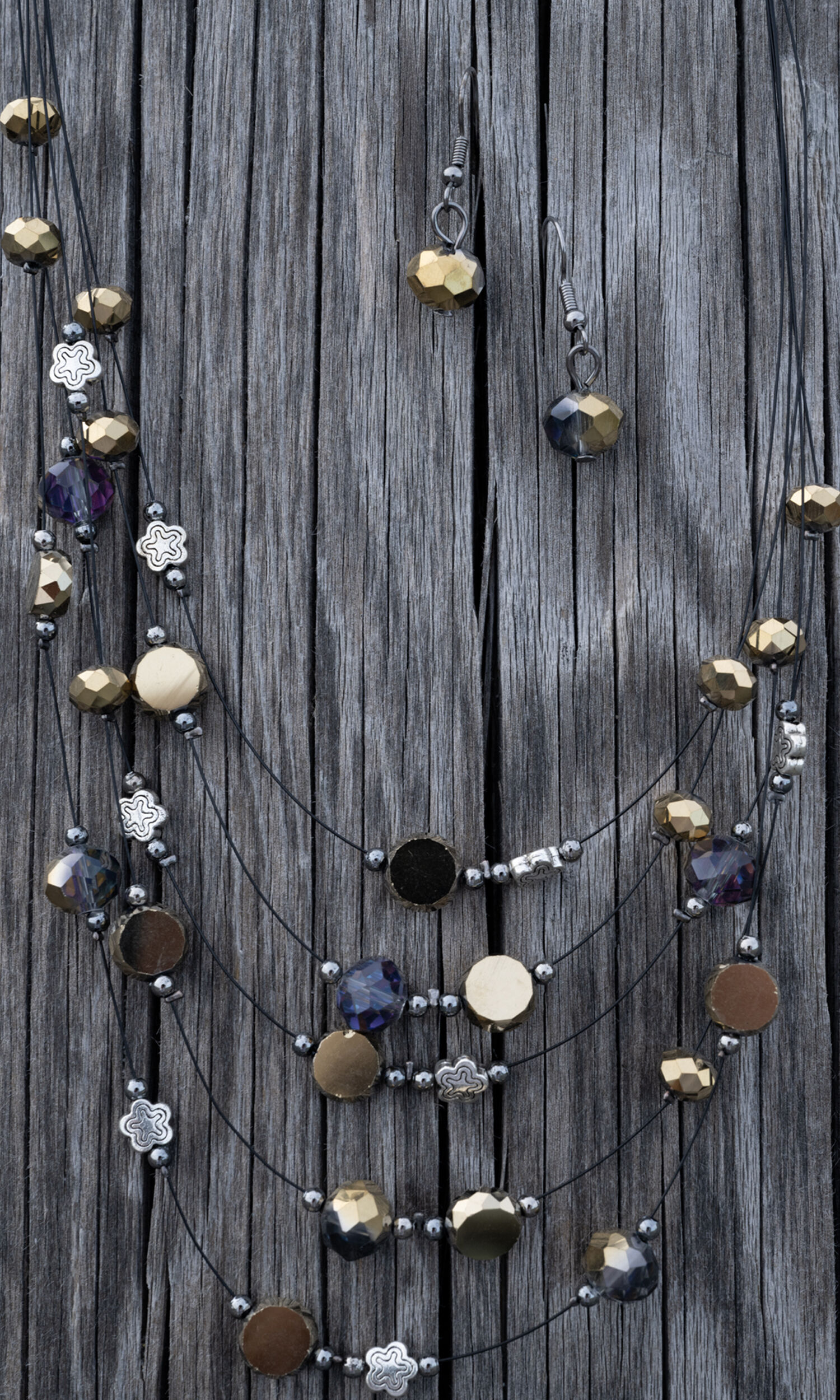 Multi-Strand Beads & Flowers Set