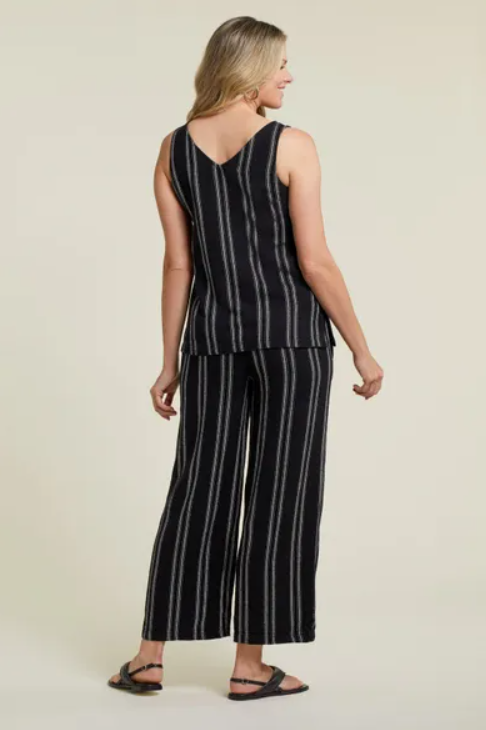Linen Blend Striped Flow Pants Image 2