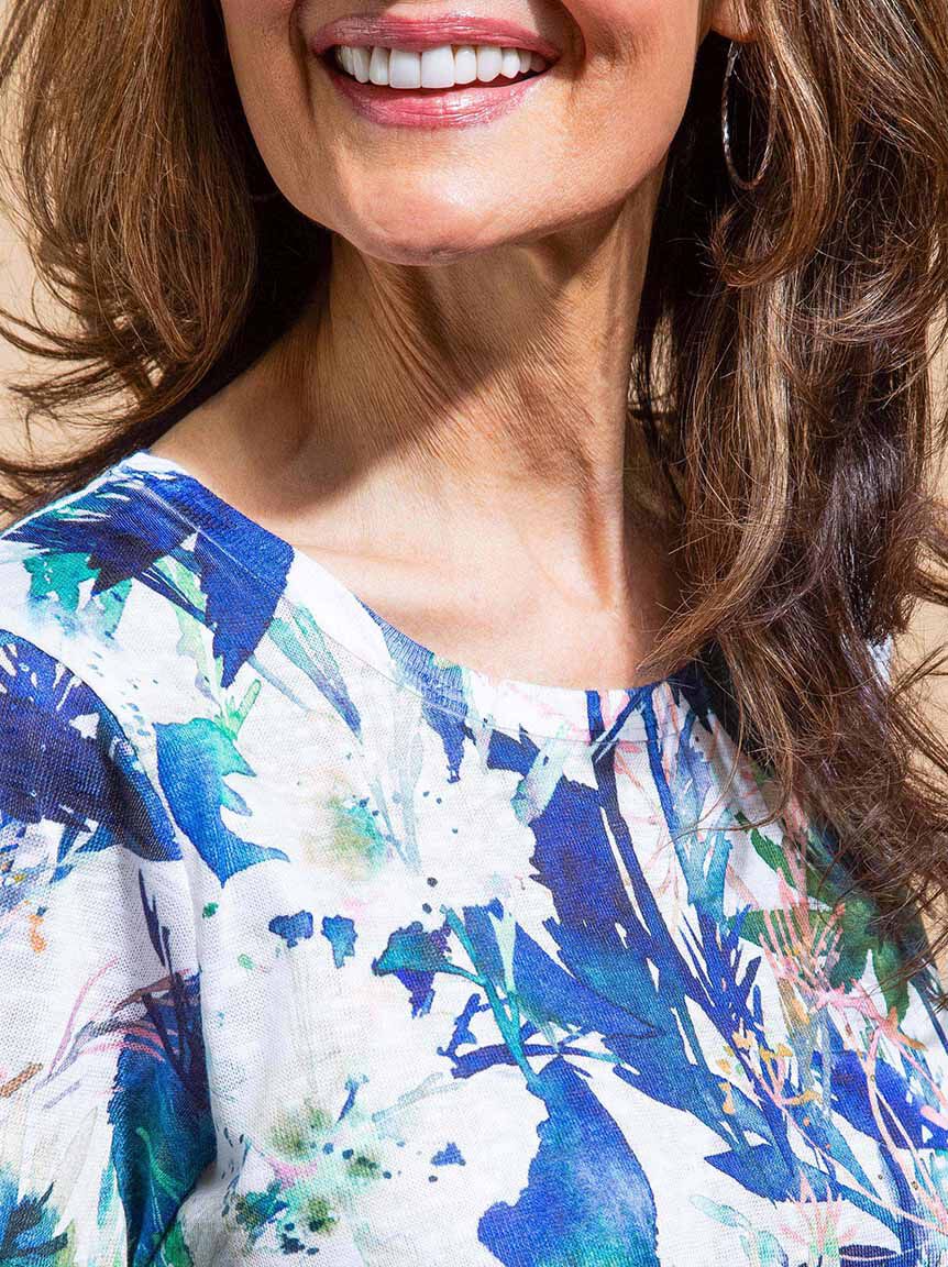 Tropical Print Short Sleeve Top Image 5