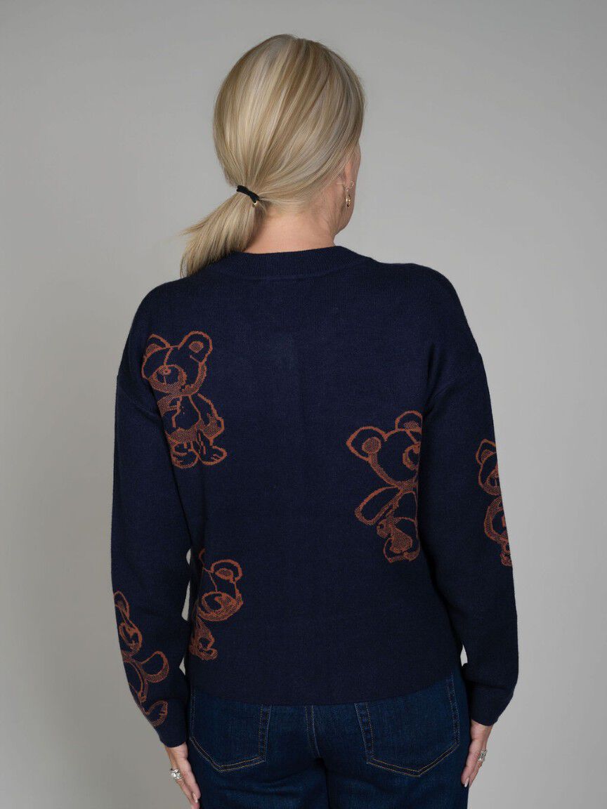 Button Front Bear Cardigan