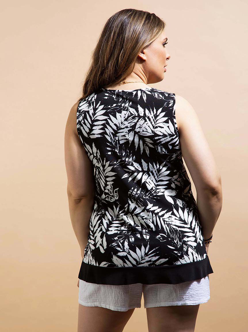 Tropical Print Sleeveless Top Image 4