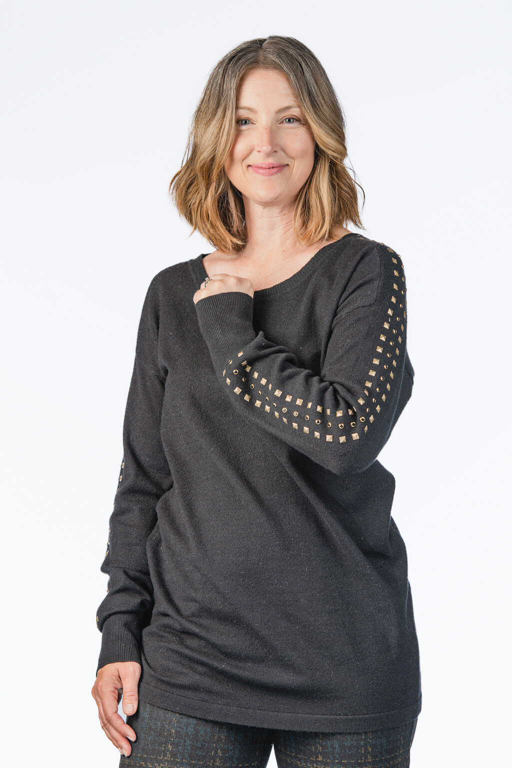 Gold-Studded Sweater  Image 1