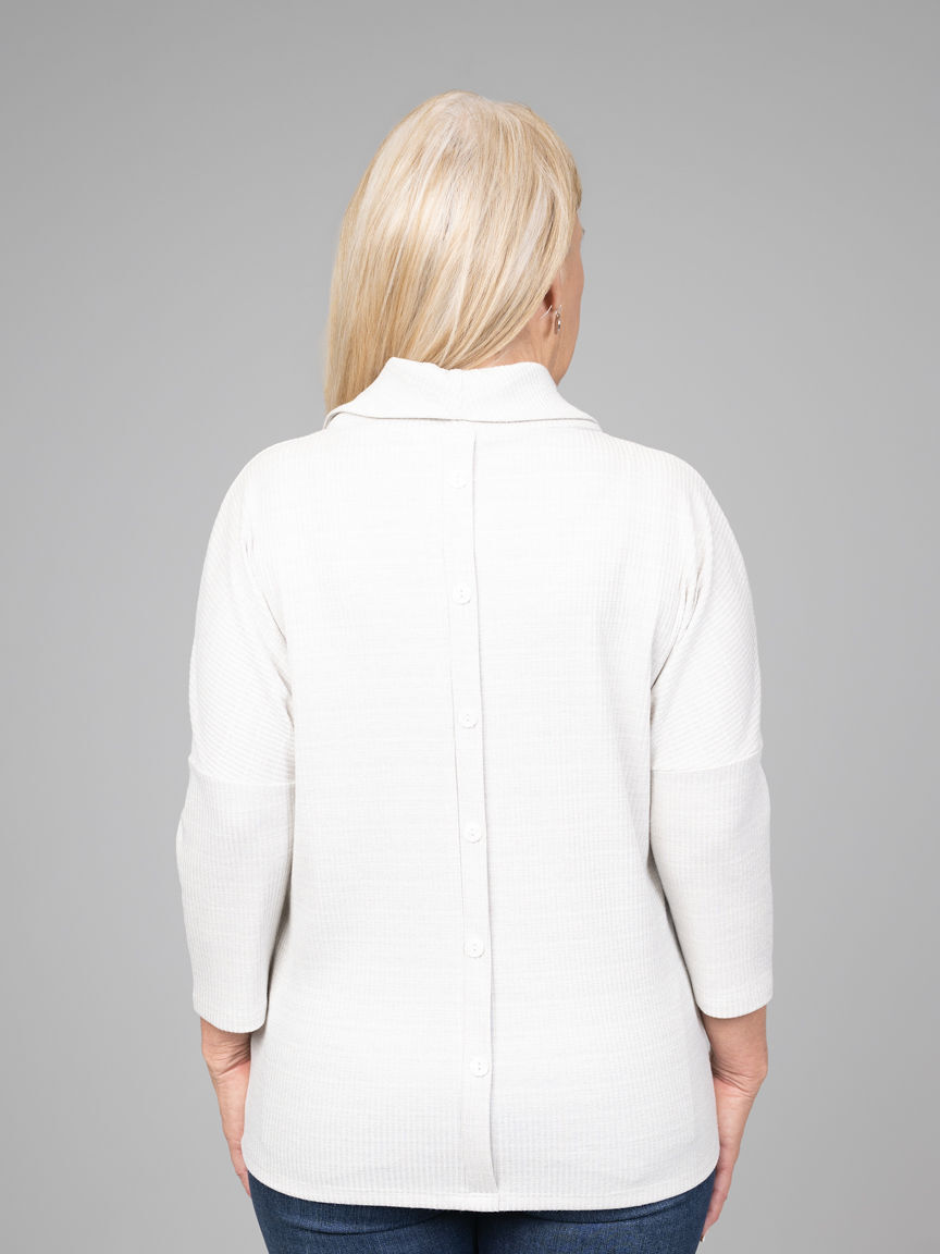 3/4 Sleeve Cowl Neck Sweater