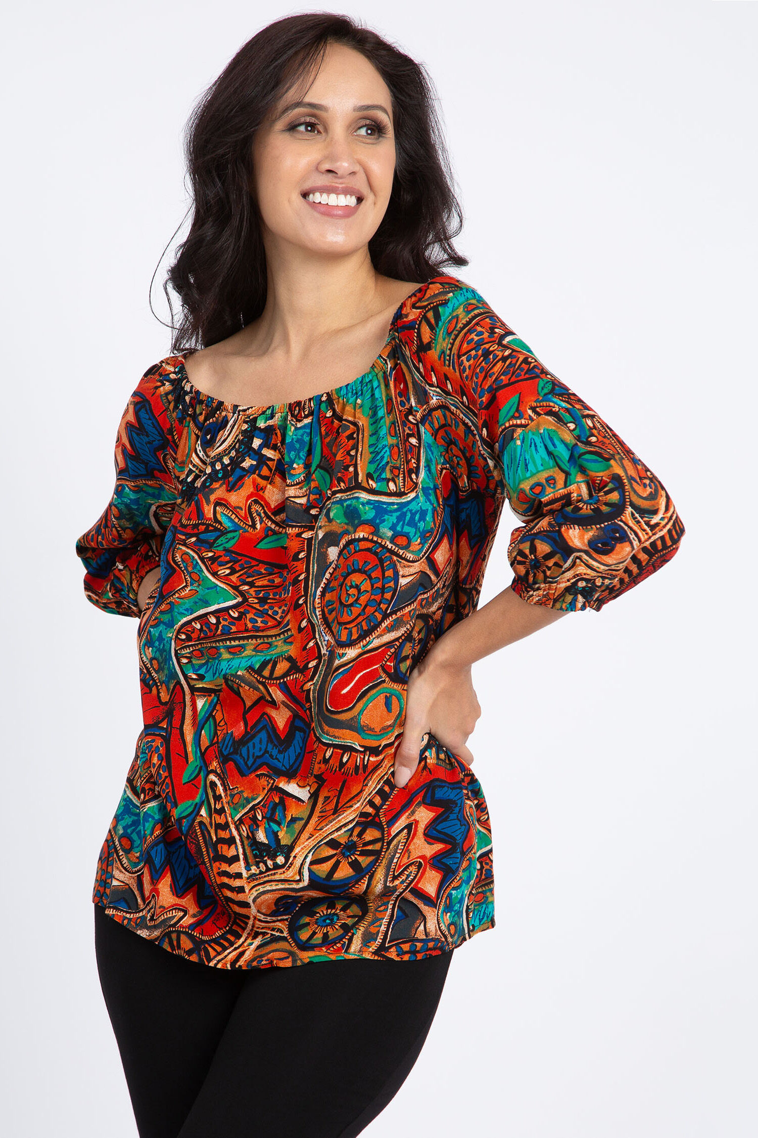 Elbow Sleeve Off The Shoulder Blouse Image 5