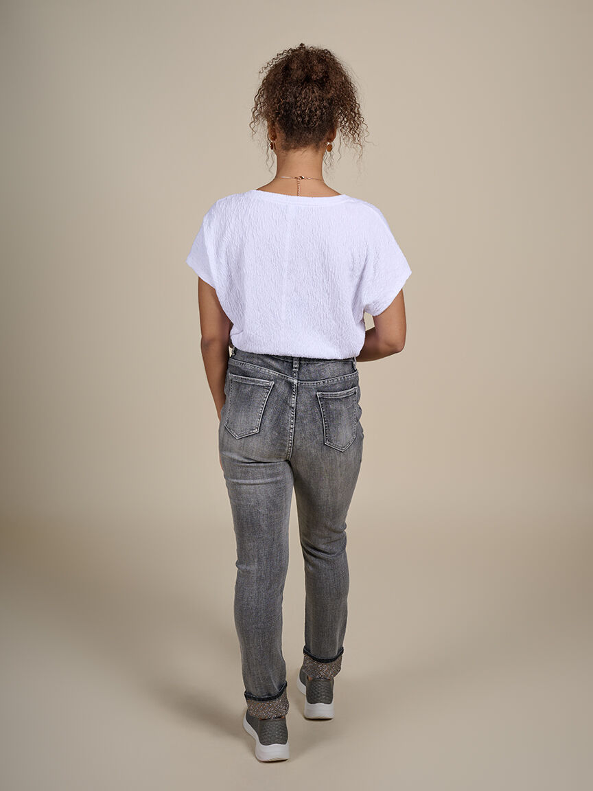 Embellished Straight Leg Jeans 