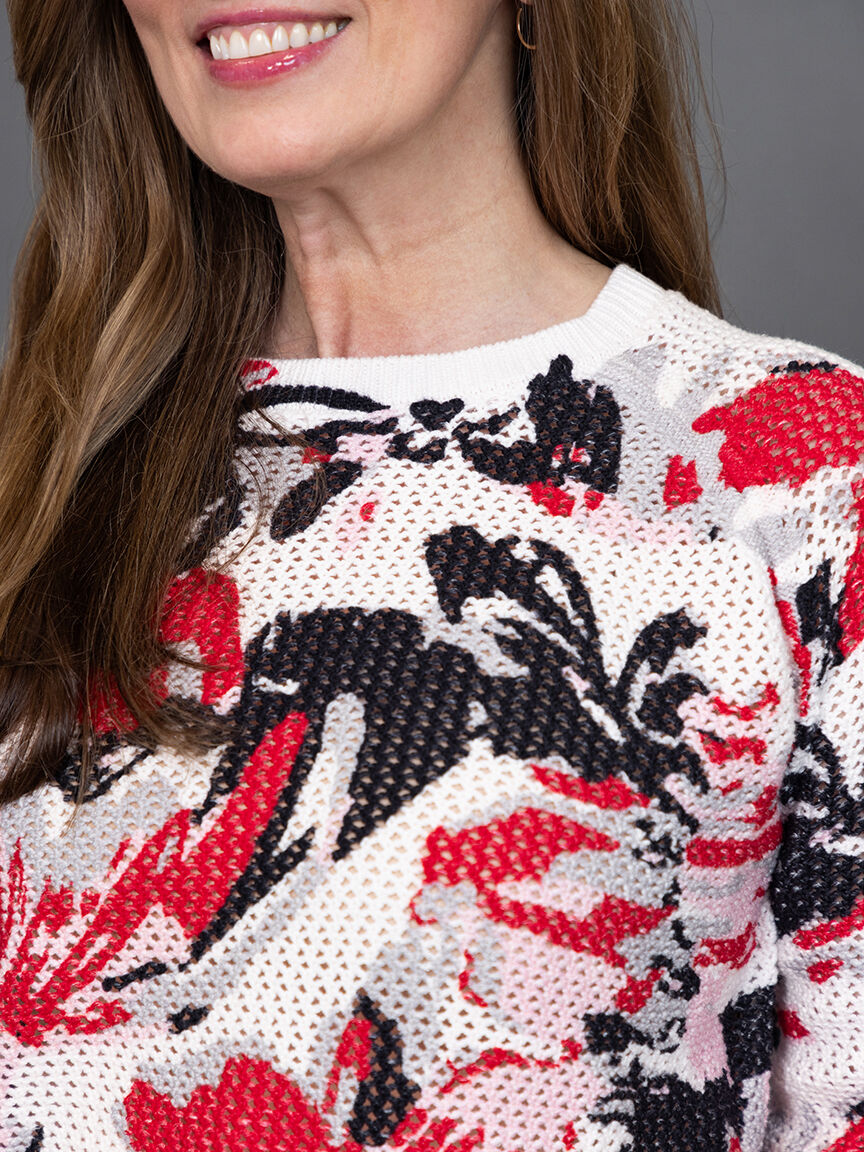 Long Sleeve Open Knit Sweater  Image 5