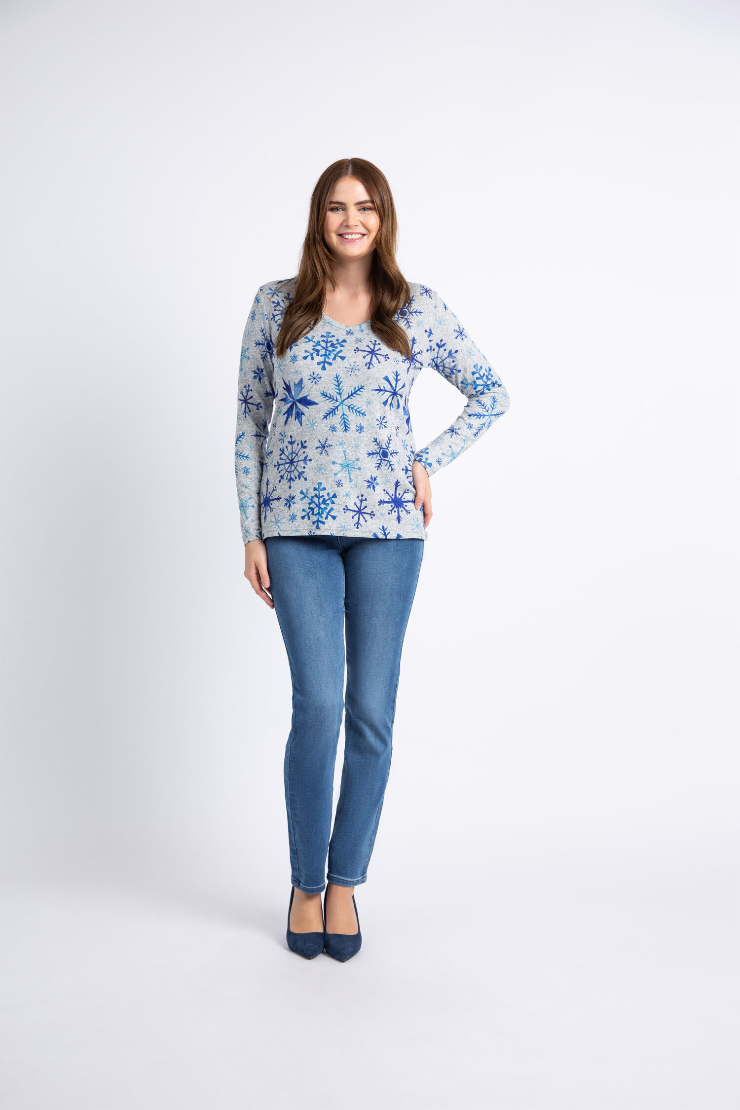 Long Sleeve Snowflake Top  Image 1