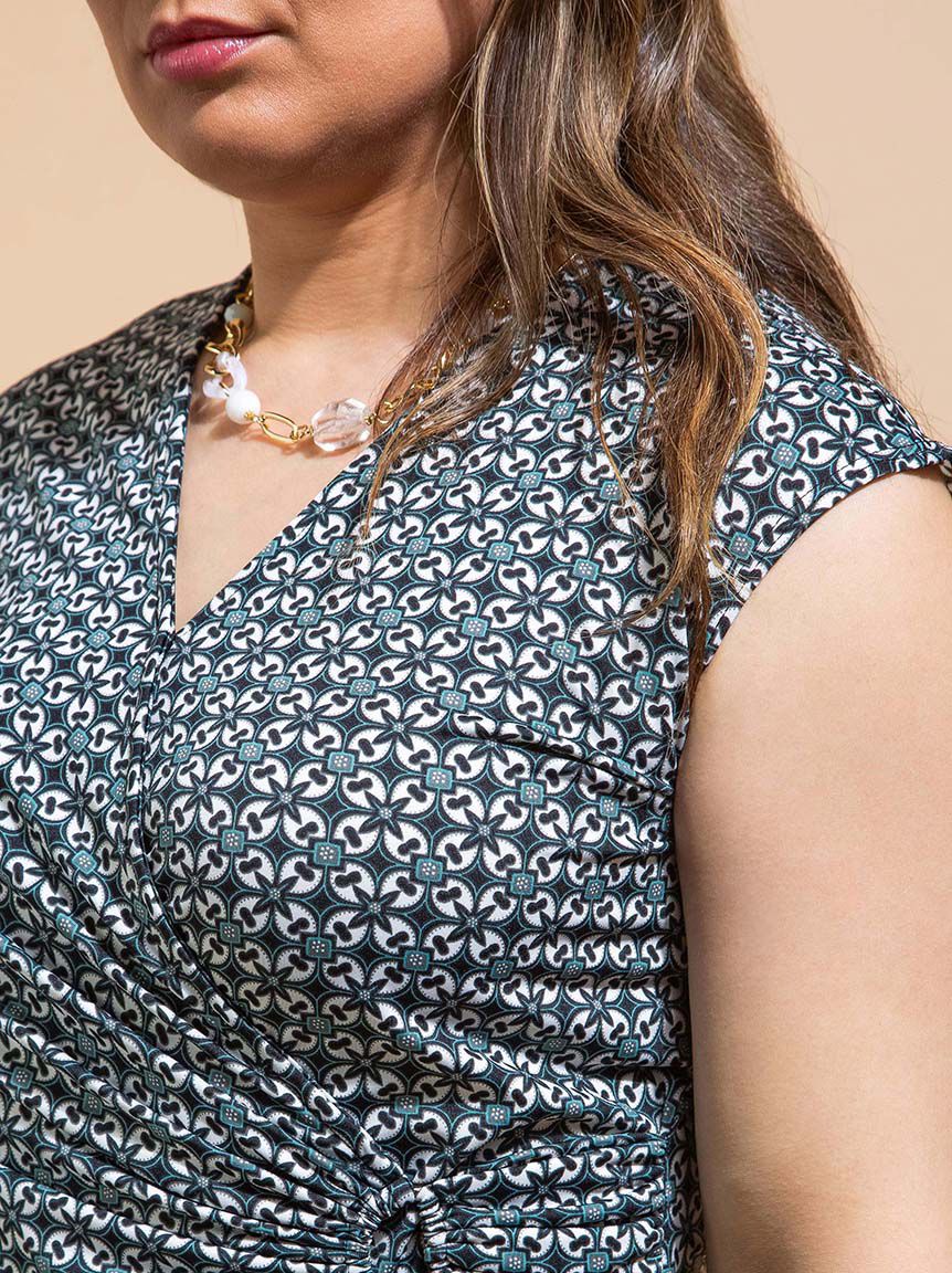 Mediterranean Print Wrap Dress Image 4