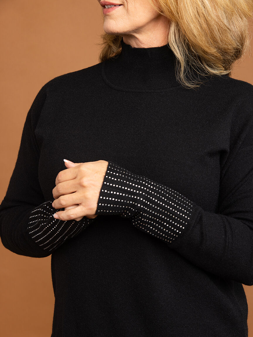 Mock Neck Sweater Tunic with Bling Image 5