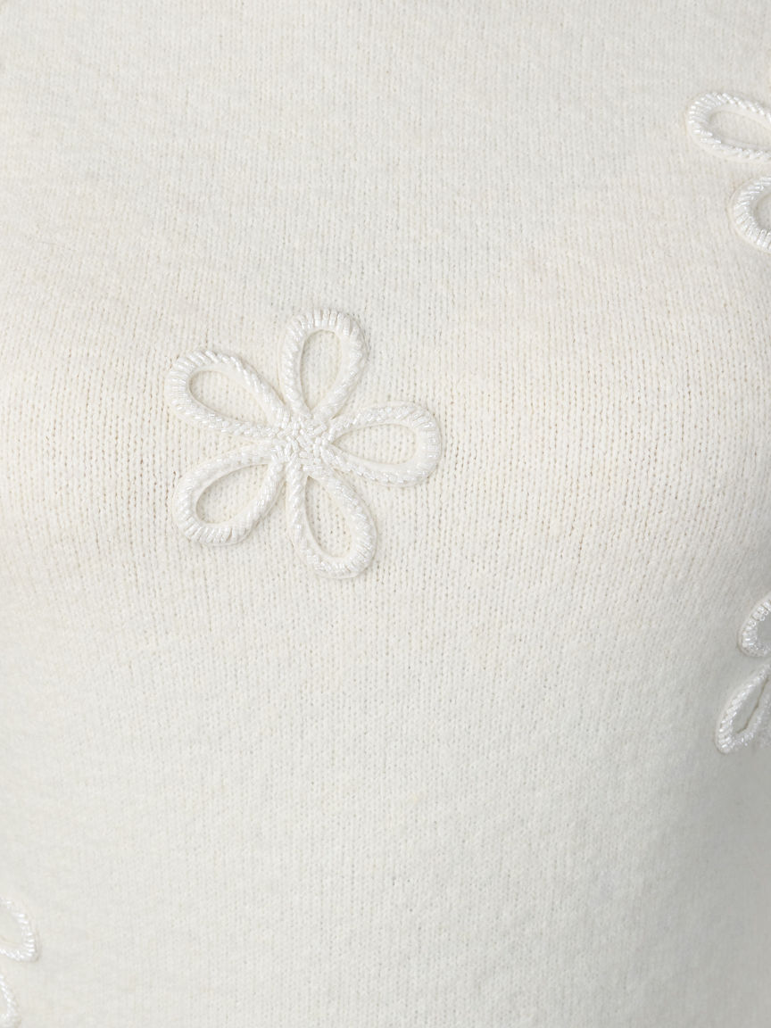 Crew Neck Sweater With Hotfix Flowers Image 4