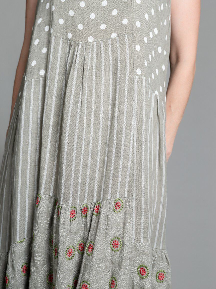 Mixed Panel Sleeveless Dress