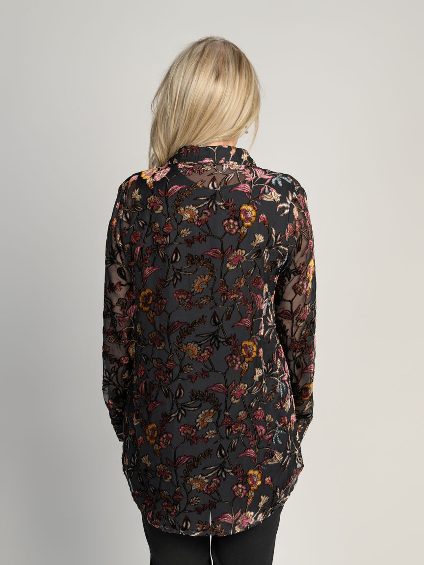 Floral Burnout Blouse